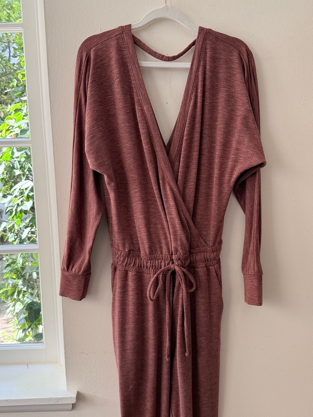 Express Mauve Wrap-Front Jumpsuit